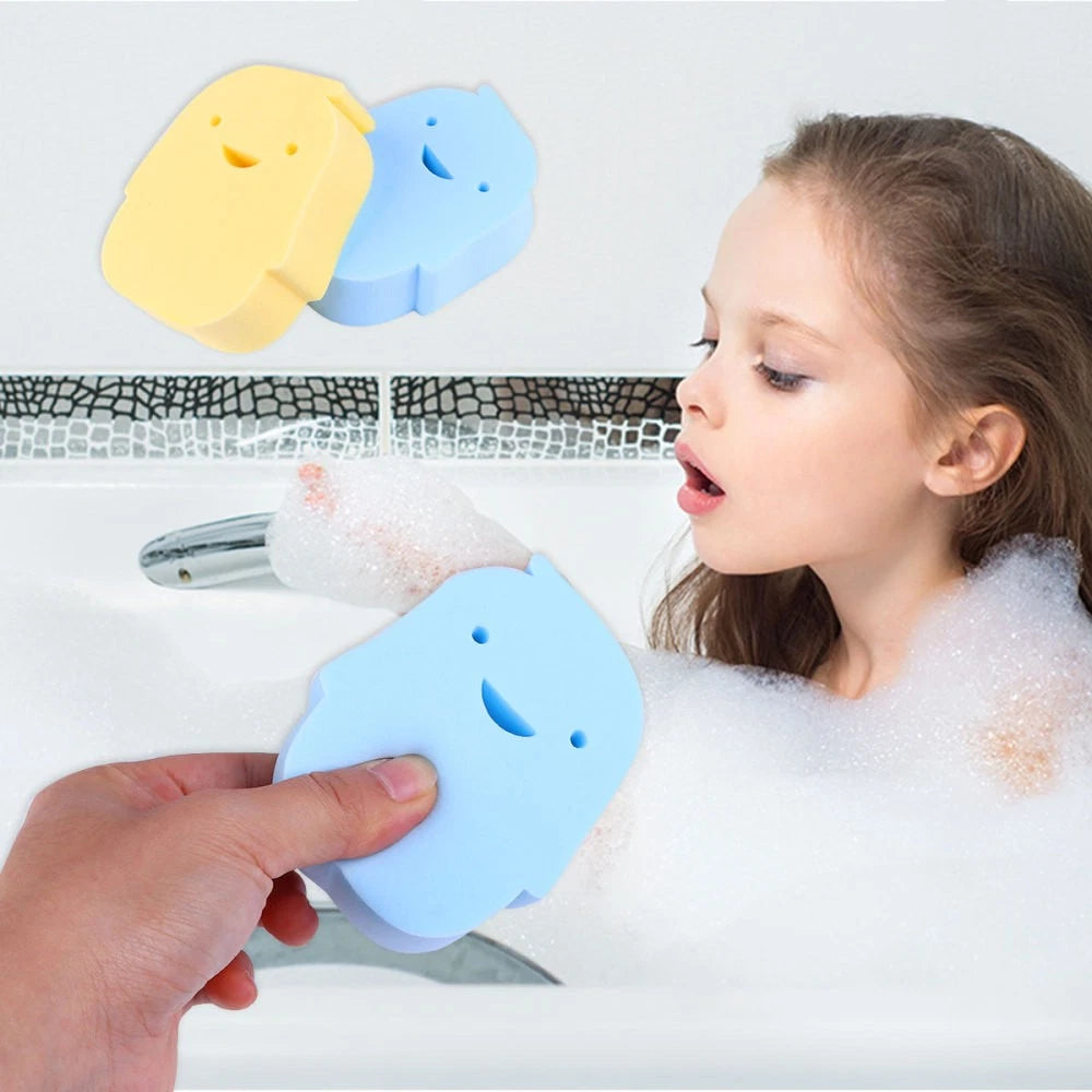 2 Pcs Infant Shower Sponge Baby Bath Rubbing Scrubber Body Bath Brush PVA