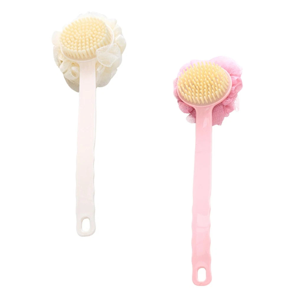 2 Pcs Back Rub Bath Brush Elderly Body Shower Scrubber Exfoliator Washing for
