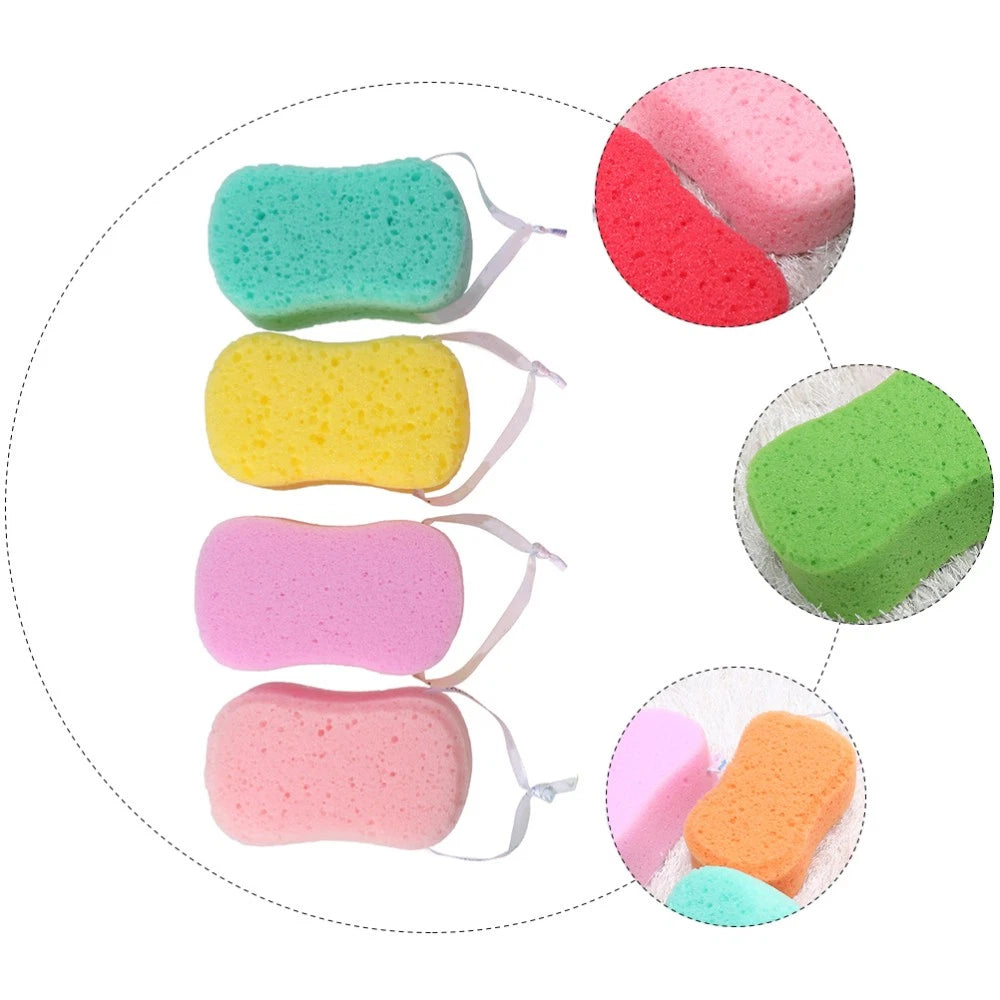 4Pcs Bath Sponges Bath Scrubbers Bathing Accessories (Random Color) bath sponge