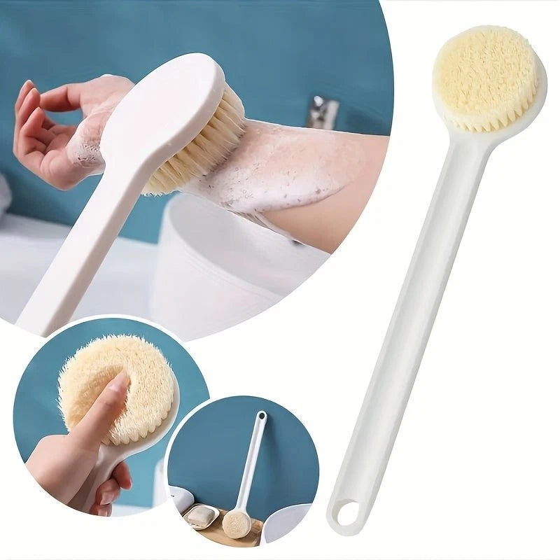 1pc Scrub Bath Brush Long Handle Soft Wool Nylon Dirt Brush Perfect For Shower