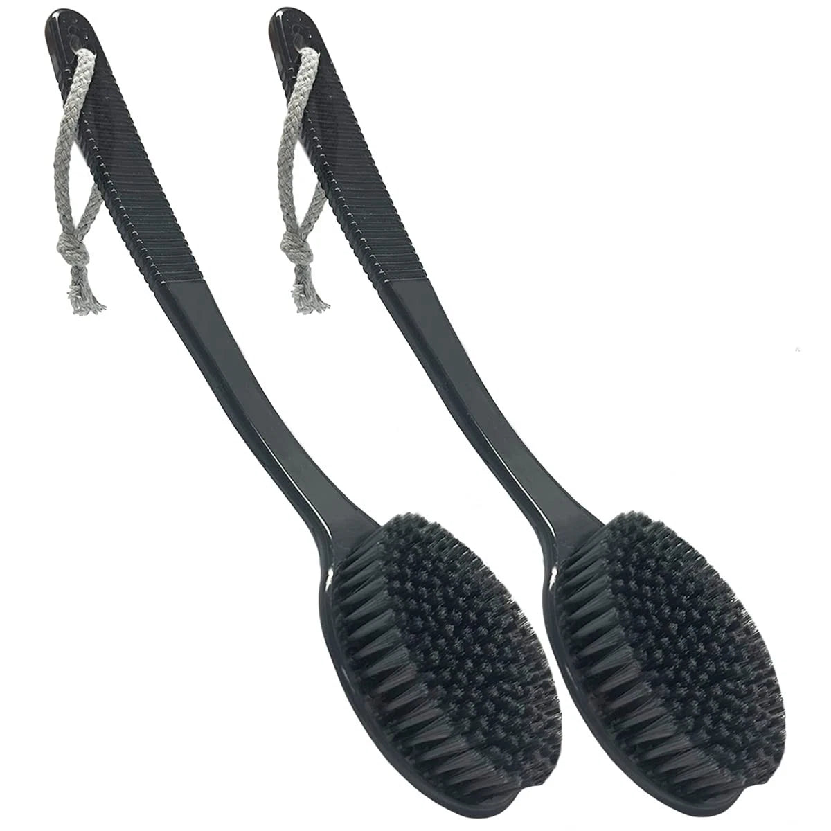 Back Bath Brush - Curved Long Handle Shower Brush with Medium Stiff Charcoal ...