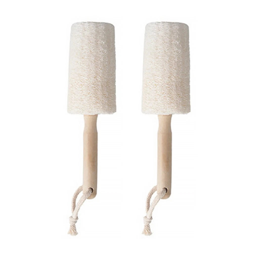 2Pcs Loofah Body Brush with Handle for Exfoliating Bathing
