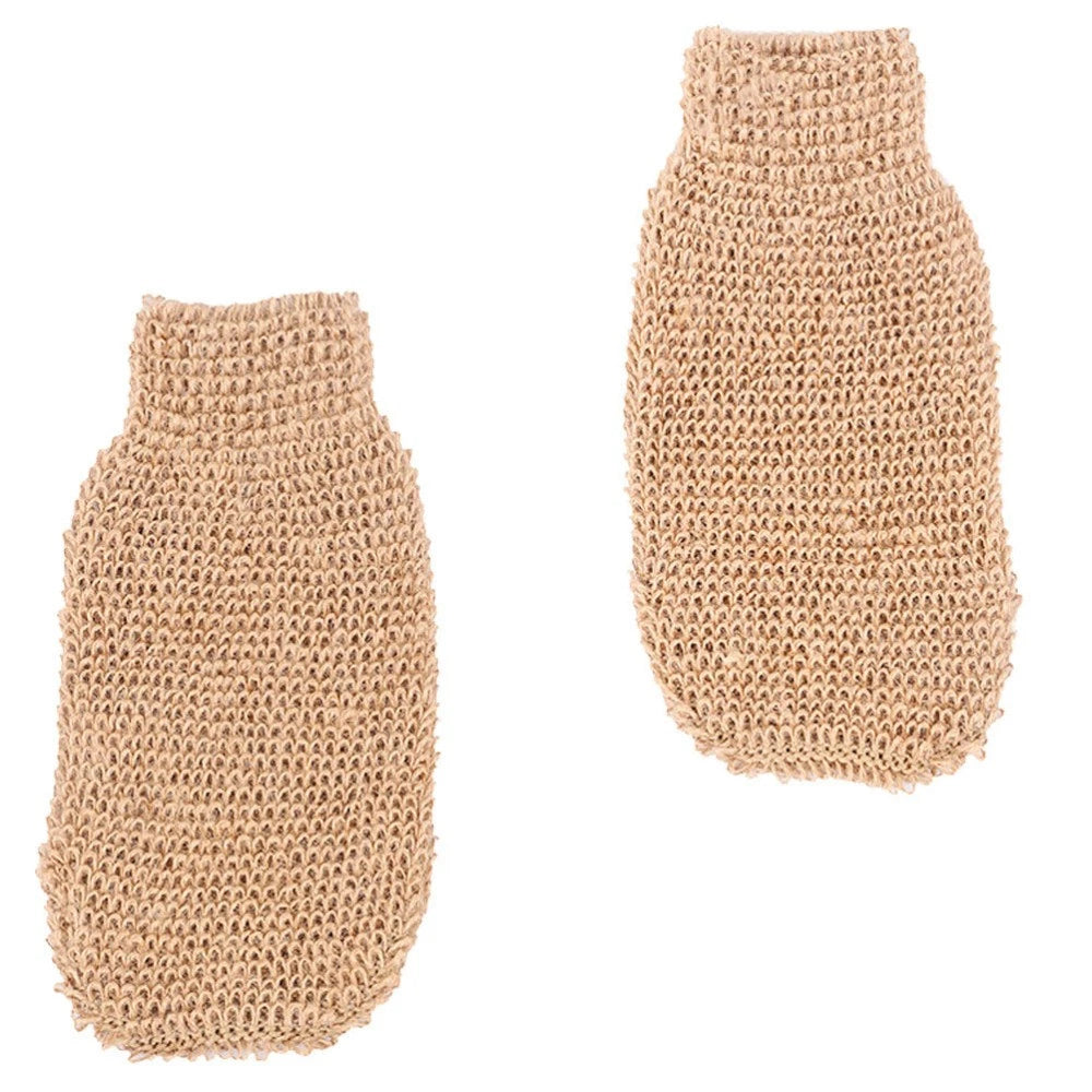 2Pcs Bath Glove Exfoliating Scrubber Ramie Jute for Body Care