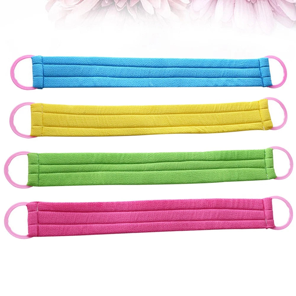4 PCS Bath Towel Back Exfoliator Shower Body Brush Loofah Exfoliating Scrubber