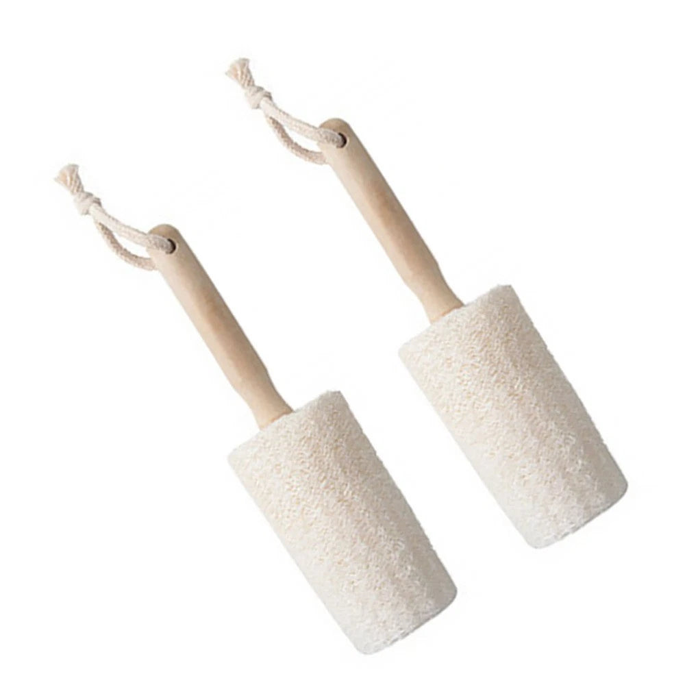 2Pcs Loofah Body Brush with Handle for Exfoliating Bathing Experience