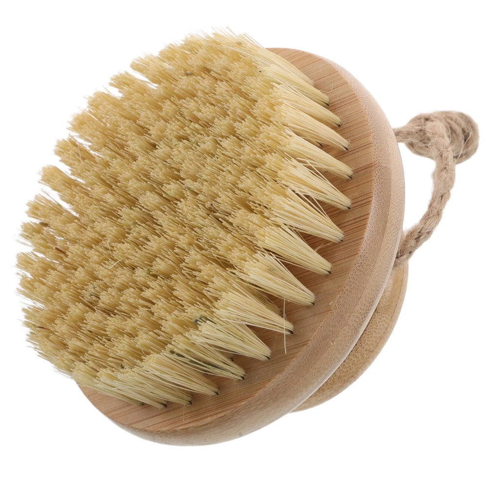 Bamboo Bath Brush Exfoliating Bath Shower Scrubber for Back Body Dead Skin