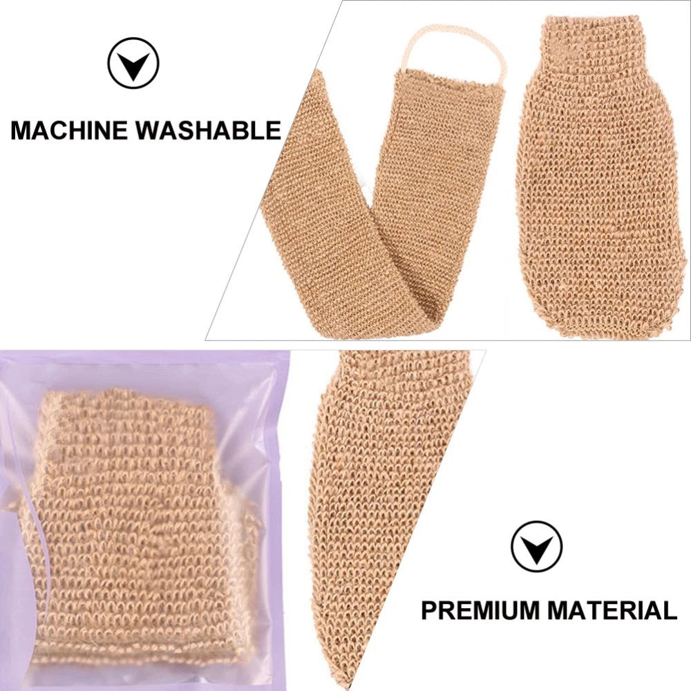 2Pcs Bath Glove Exfoliating Scrubber Ramie Jute for Body Care