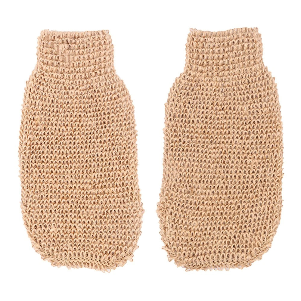 2Pcs Ramie Jute Bath Glove Exfoliating Scrubber for