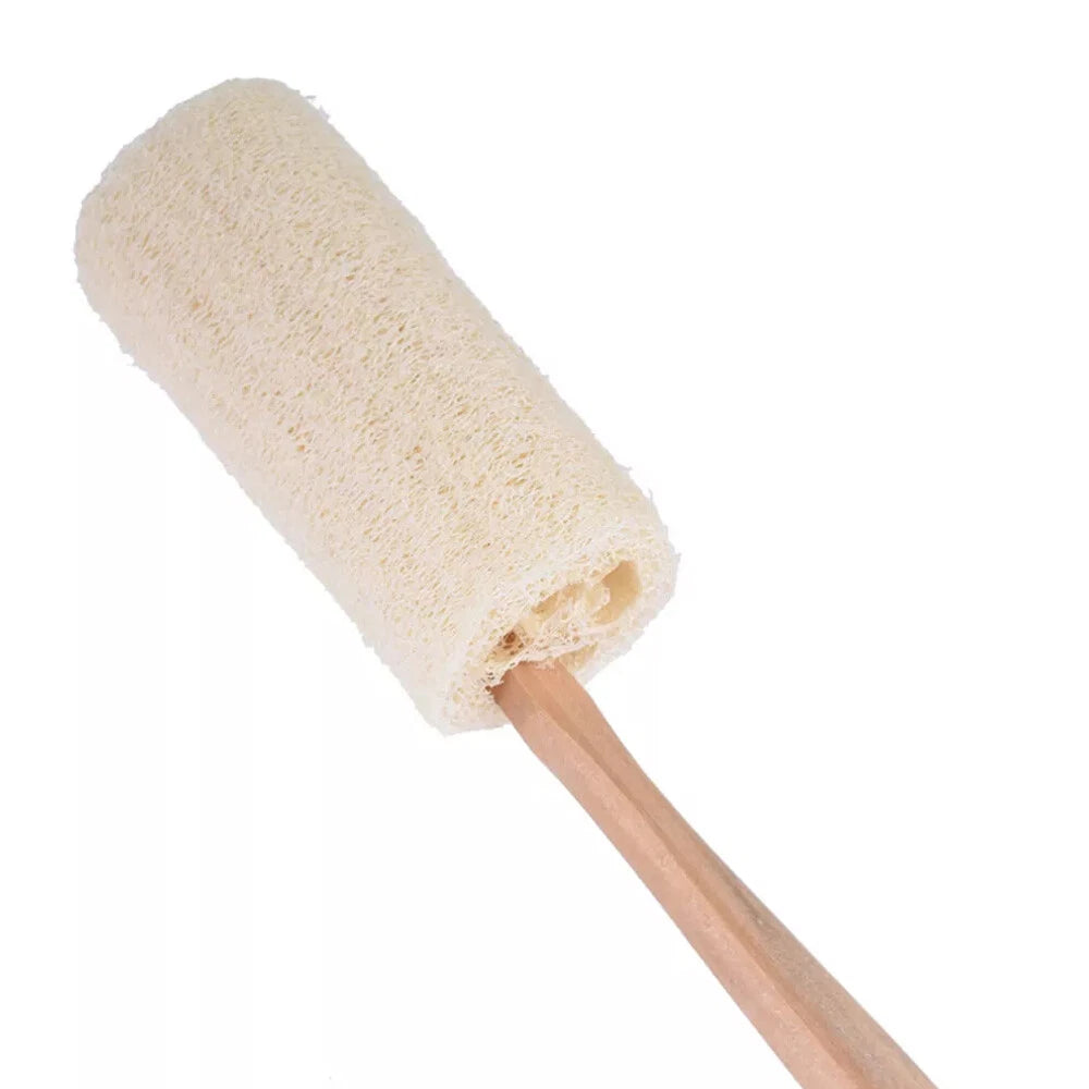 2/4PC Wood Loofah Back Scrubber Brush Bath Body Exfoliating Long Handle Massage