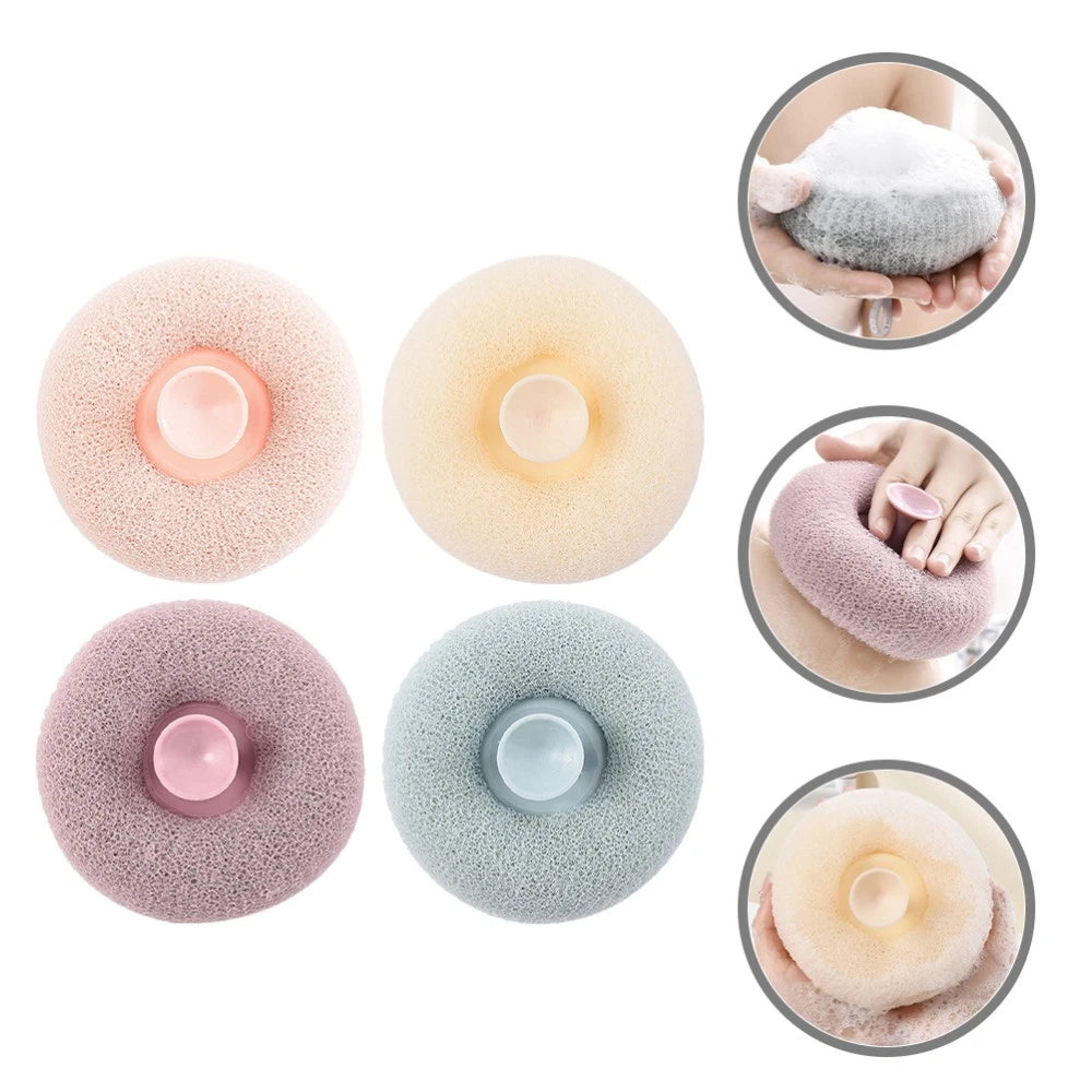4 Pcs Bath Ball Travel Body Exfoliator Sponge Cleaning Loofah Brush Balls