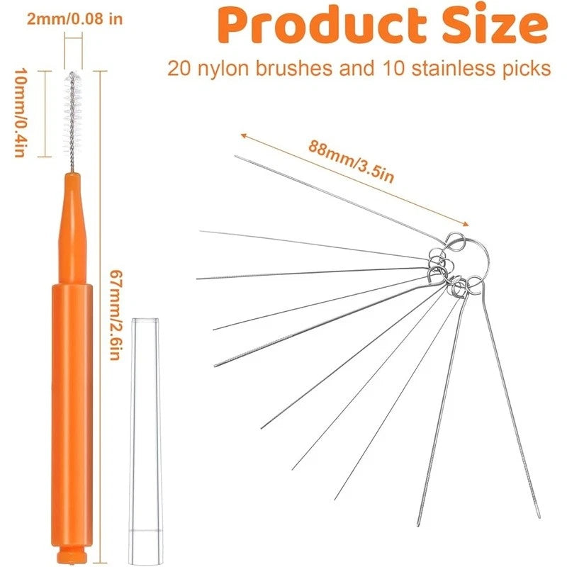 30 PCS Shower Head Cleaner Brush Set Nozzle Unclogger Kit Jewelry Cleaning New