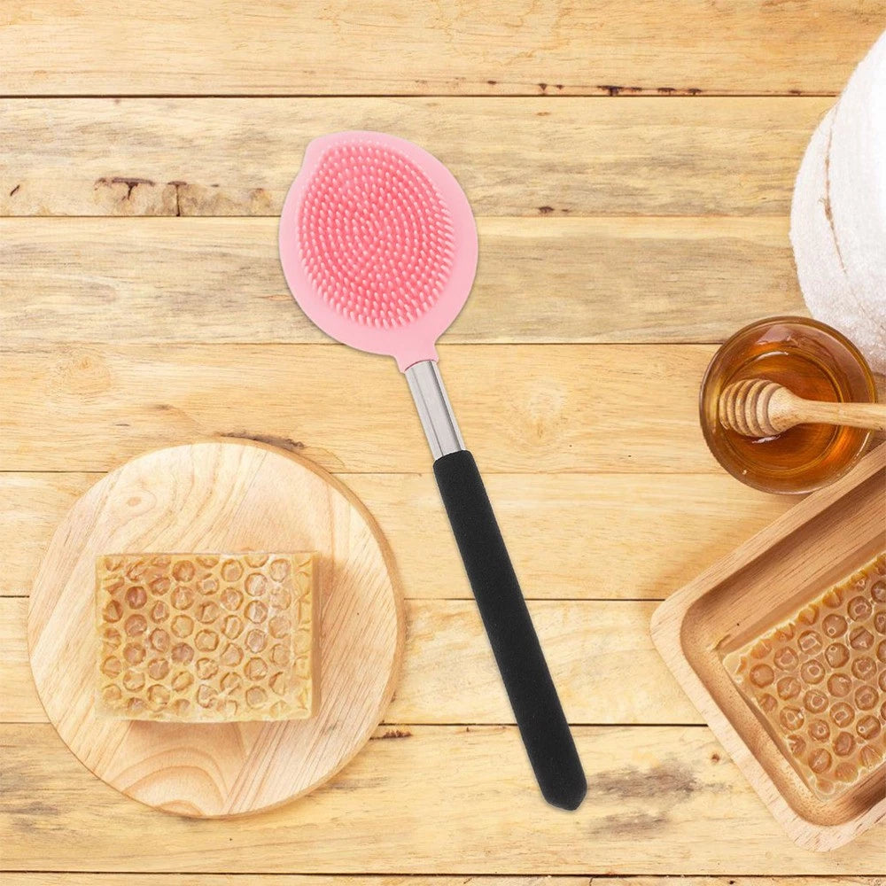 2 Pcs Bath Brush Child Back for Shower Ergonomic Silicone Body Scrubber