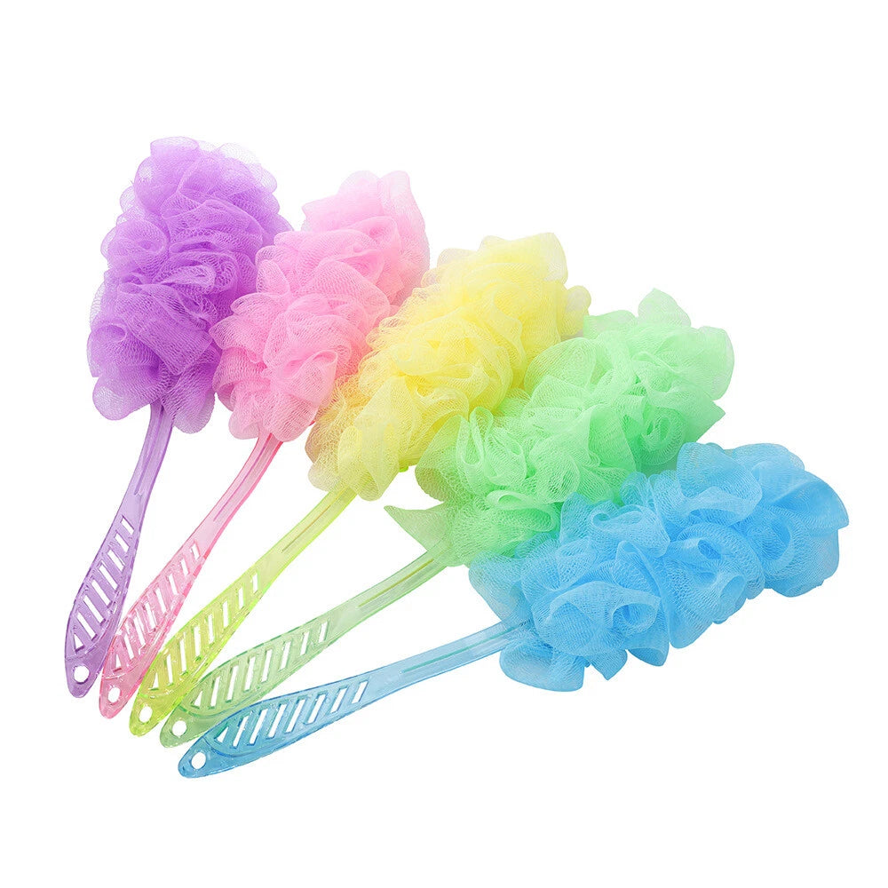 2 Pack Bath Loofah Exfoliating Sponge Back Scrubber Shower Brush Pink & Blue