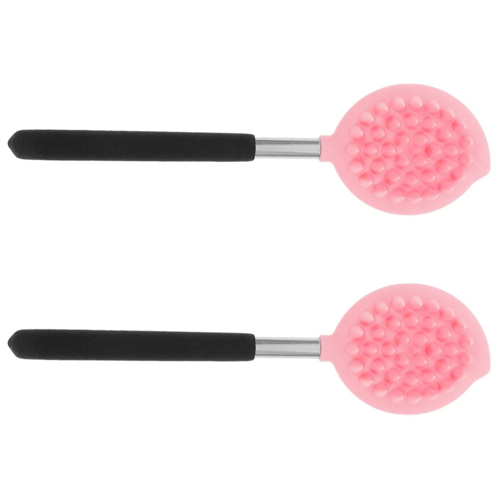 2 Pcs Bath Brush Child Back for Shower Ergonomic Silicone Body Scrubber