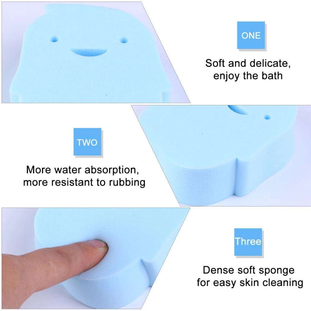 2 Pcs Infant Shower Sponge Baby Bath Rubbing Scrubber Body Bath Brush PVA