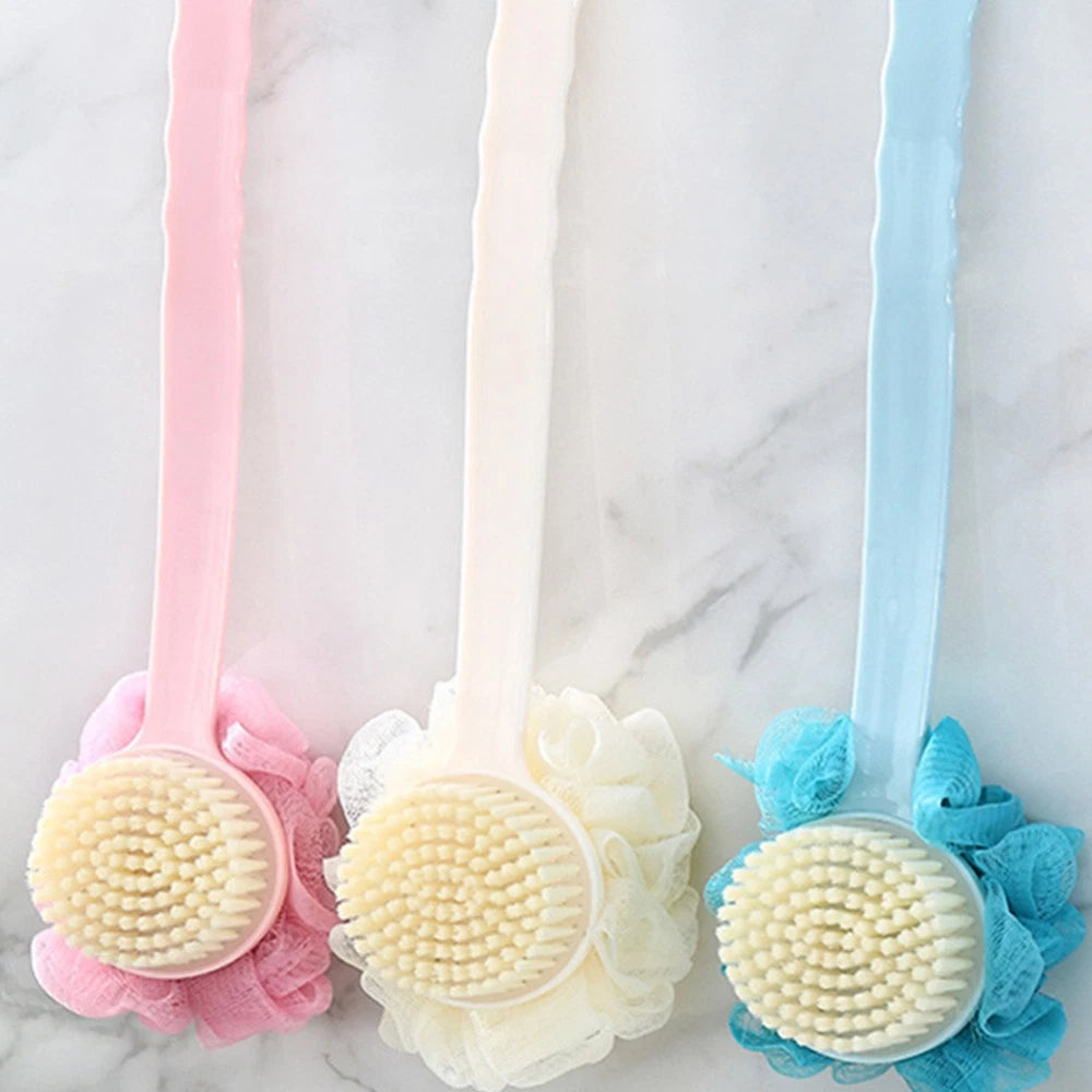 2 Pcs Back Rub Bath Brush Elderly Body Shower Scrubber Exfoliator Washing for