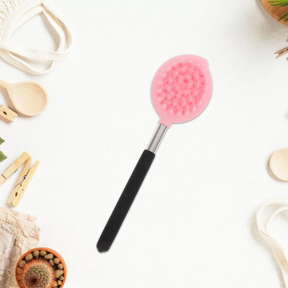 2 Pcs Bath Brush Child Back for Shower Ergonomic Silicone Body Scrubber