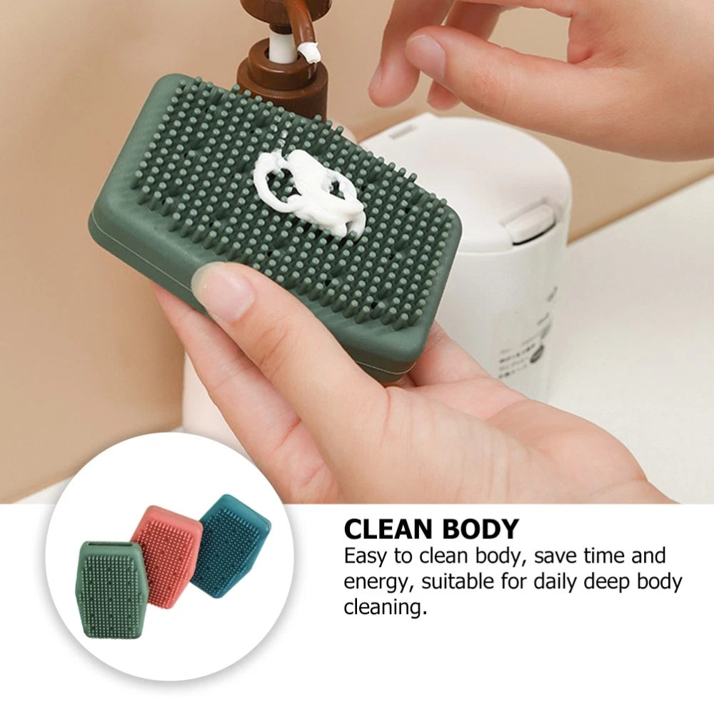 3 Pcs Silicone Bath Brush Man Bathing Brushes Exfoliator Cleaning Tools