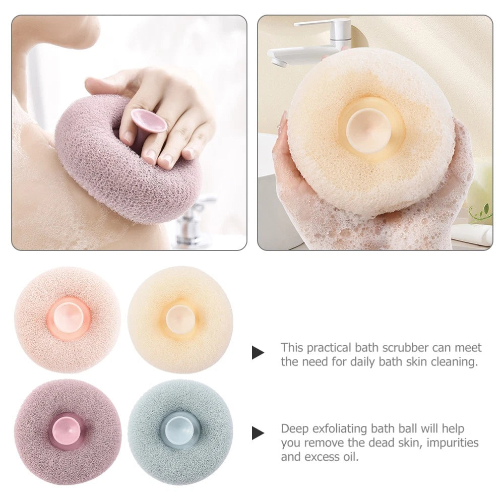 4 Pcs Bath Ball Travel Body Exfoliator Sponge Cleaning Loofah Brush Balls