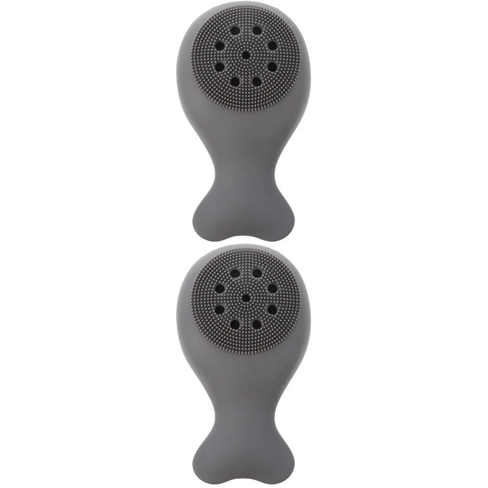 2 Count Silicone Bath Brush Body Scrubbers Child Baby Cleaning Tools