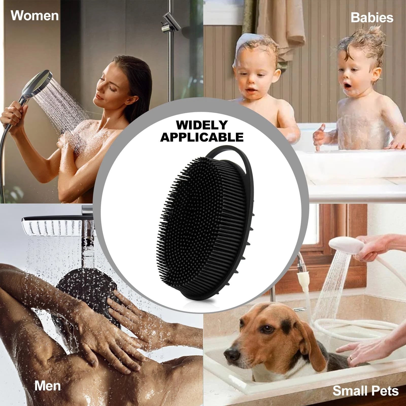 2 Pack Silicone Body Scrubber, Loofah Double-Sided Body Brush,Shower Scrubber...