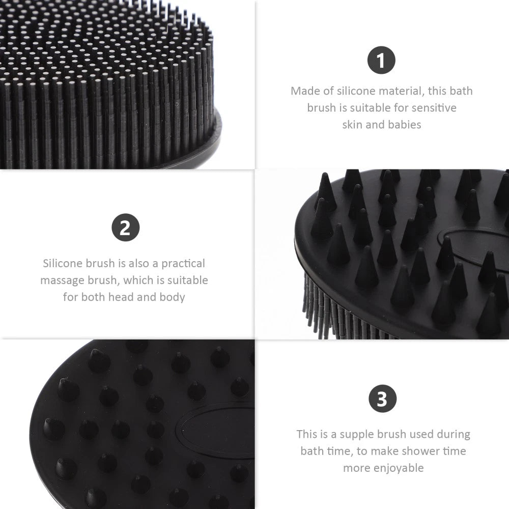 2 Pcs Bath Brush Silicone Shower Scrubber Body Exfoliator