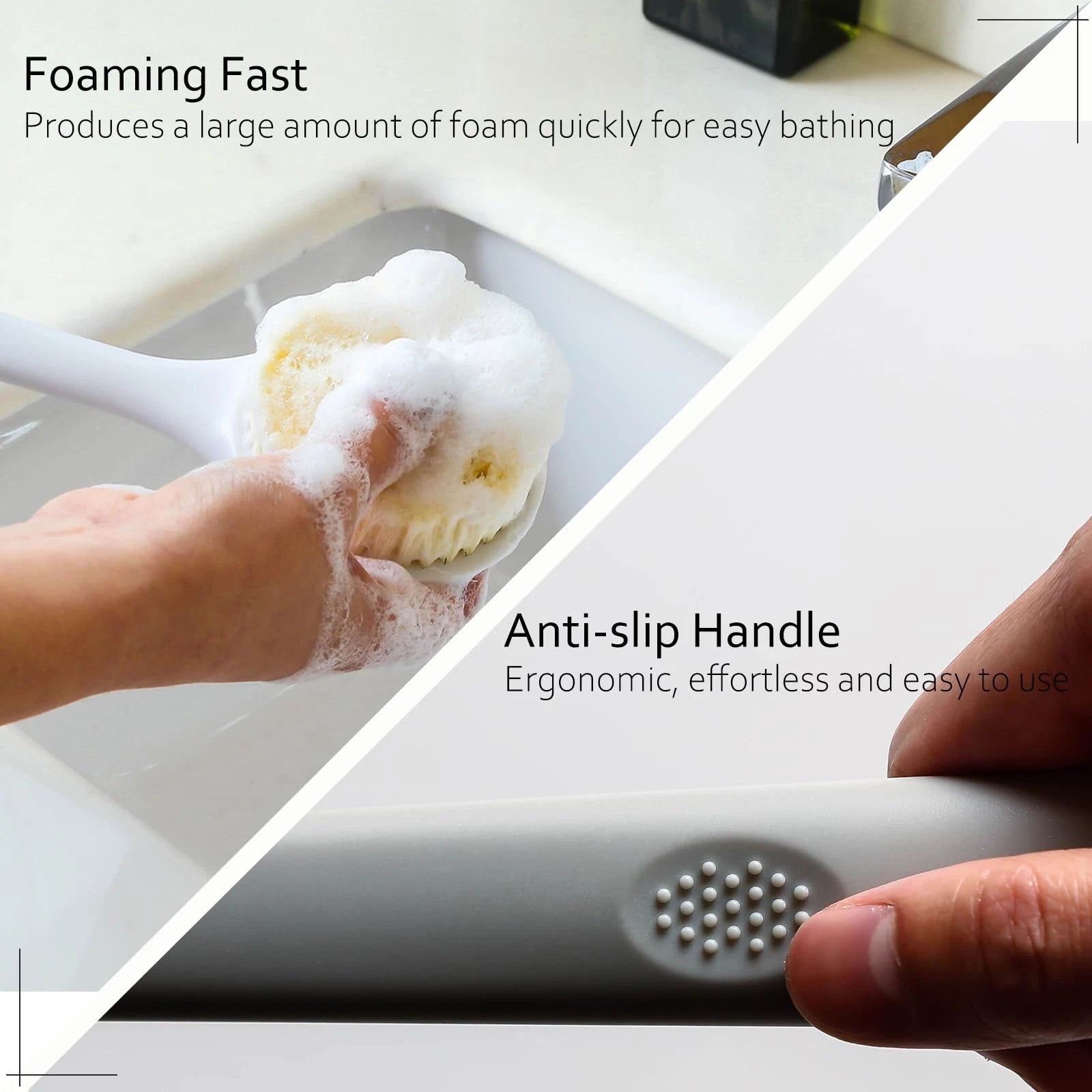 2 Pack Shower Brush for Back, 14in Body Brush Long Handle Back Scrubber, Soft...