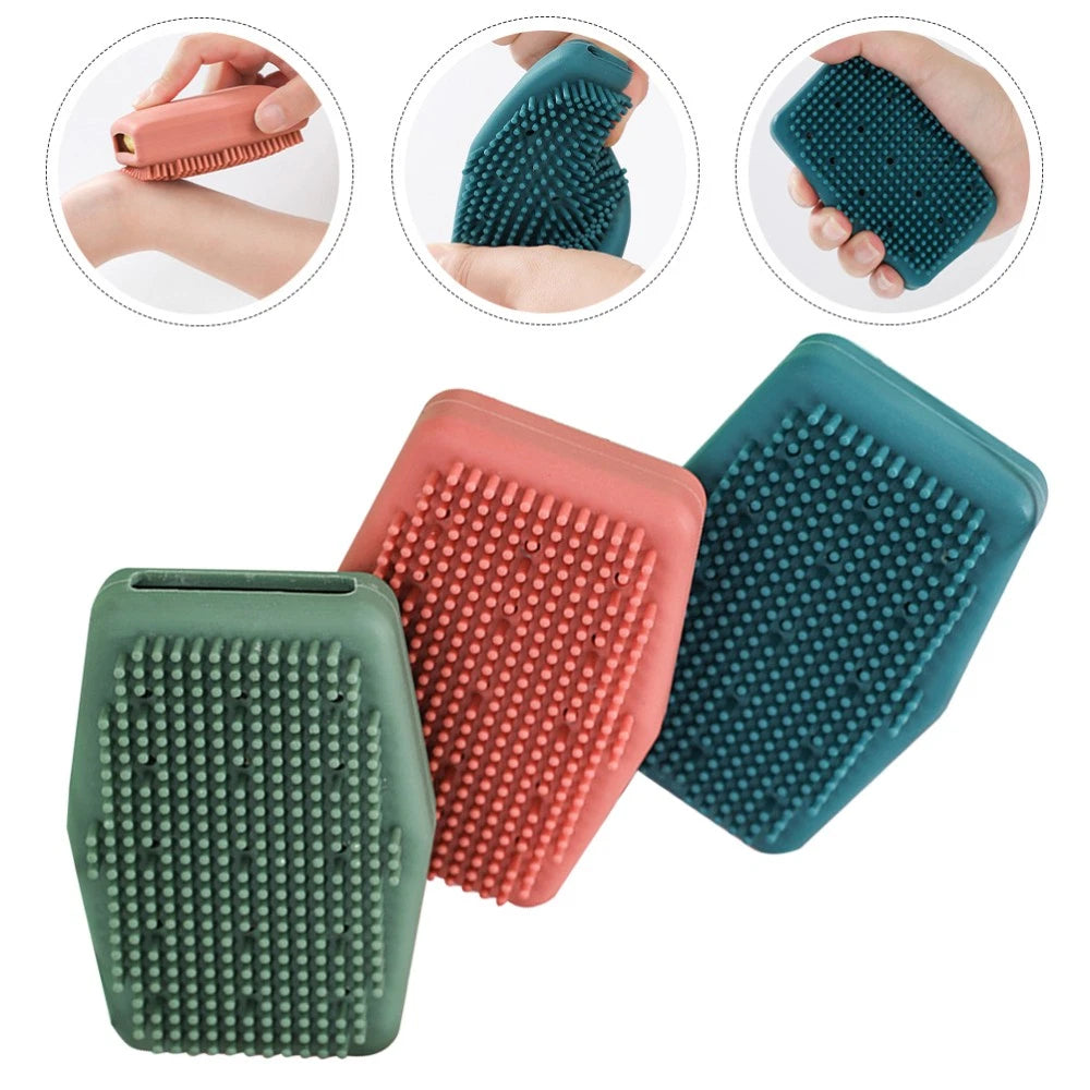 3 Pcs Silicone Bath Brush Man Bathing Brushes Exfoliator Cleaning Tools