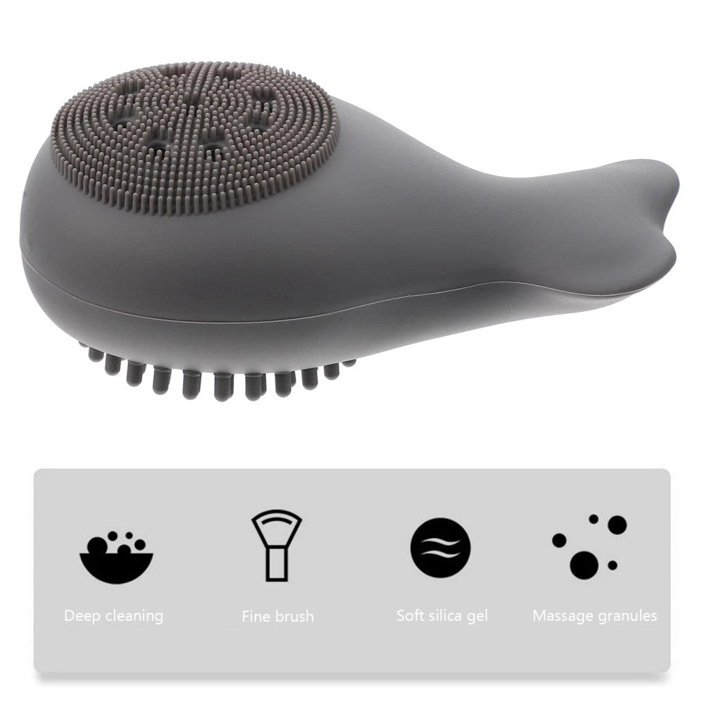 2 Count Silicone Bath Brush Body Scrubbers Child Baby Cleaning Tools