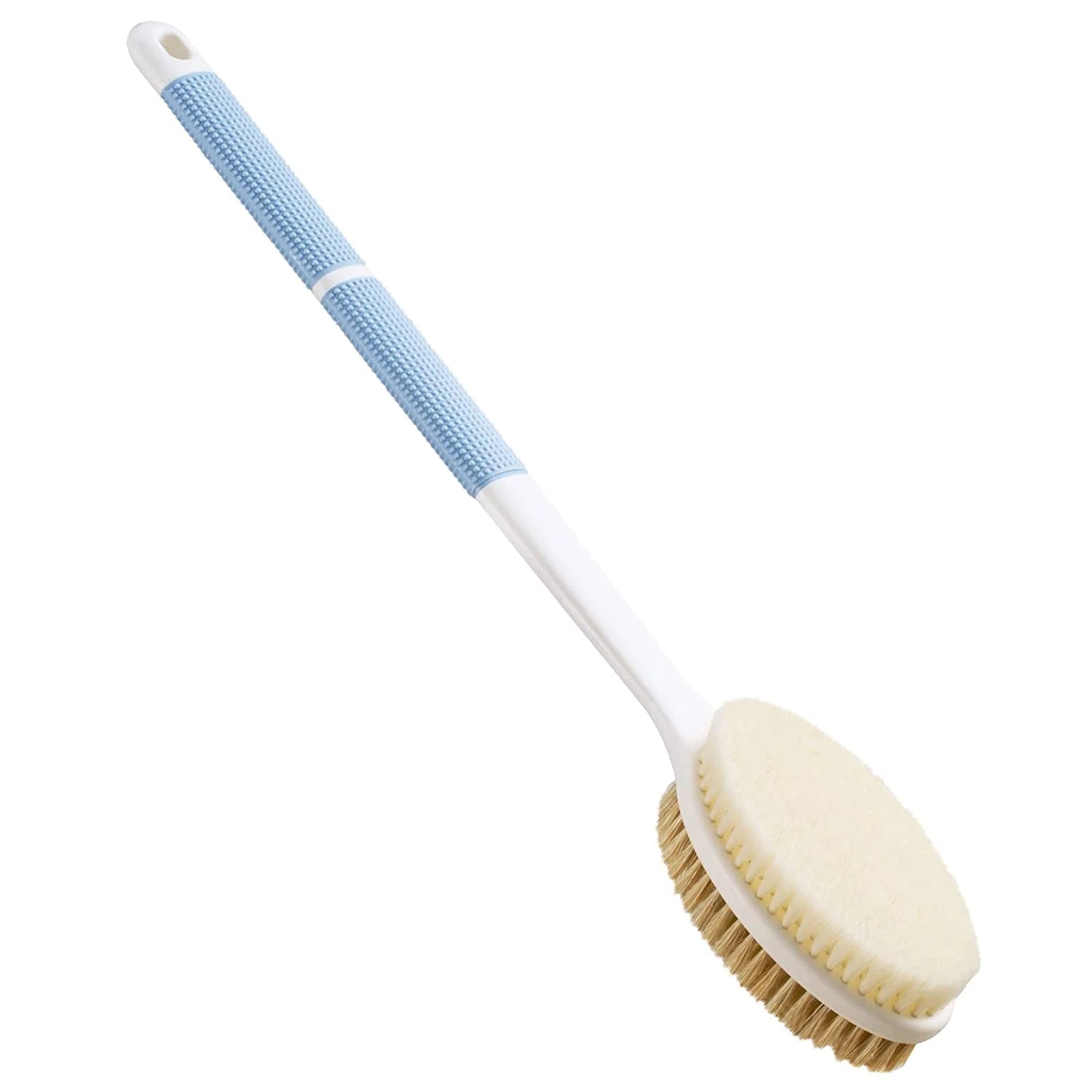 Back Scrubber anti Slip Long Handle for Shower Dual-Sided Stiff Soft Bristles
