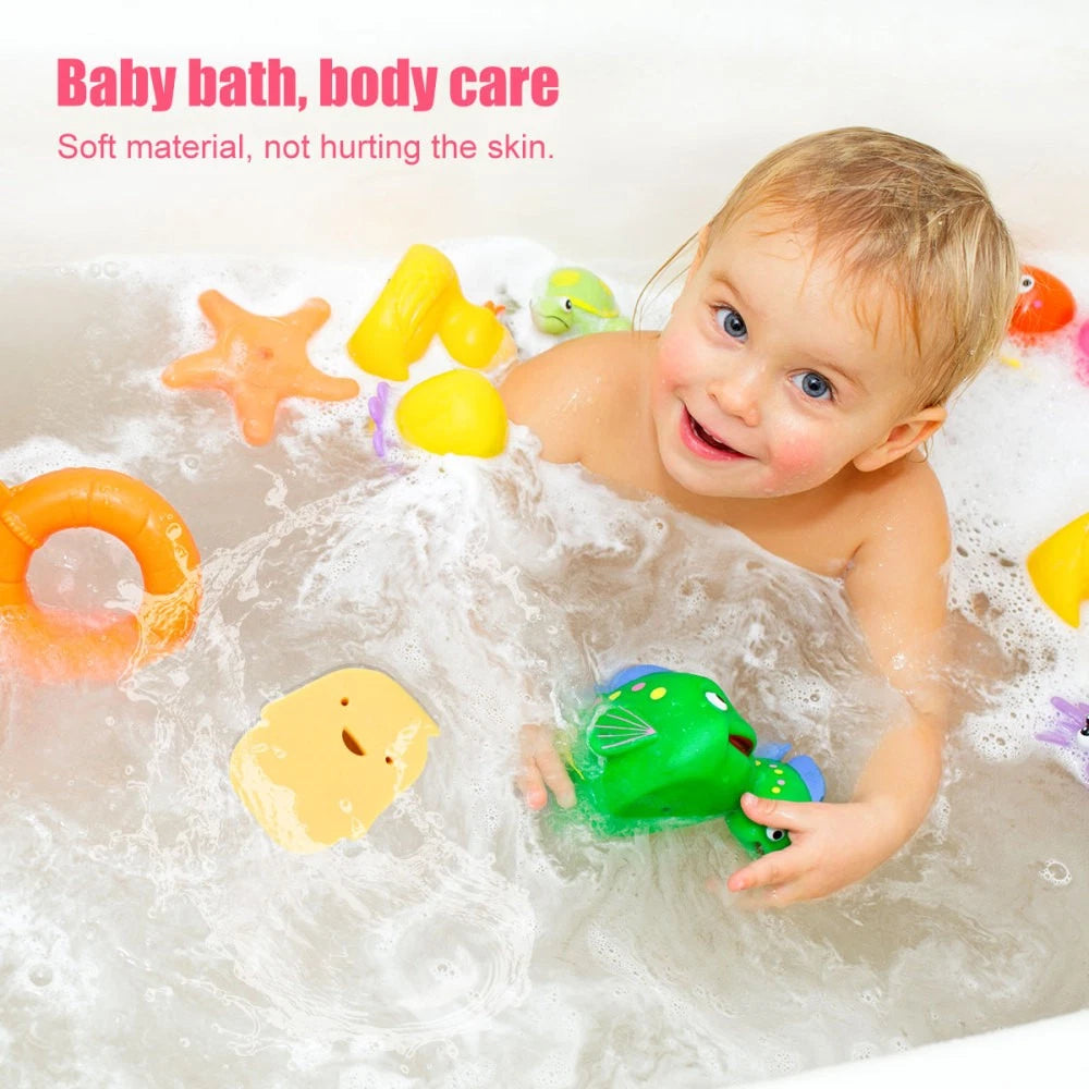 2 Pcs Infant Shower Sponge Baby Bath Rubbing Scrubber Body Bath Brush PVA