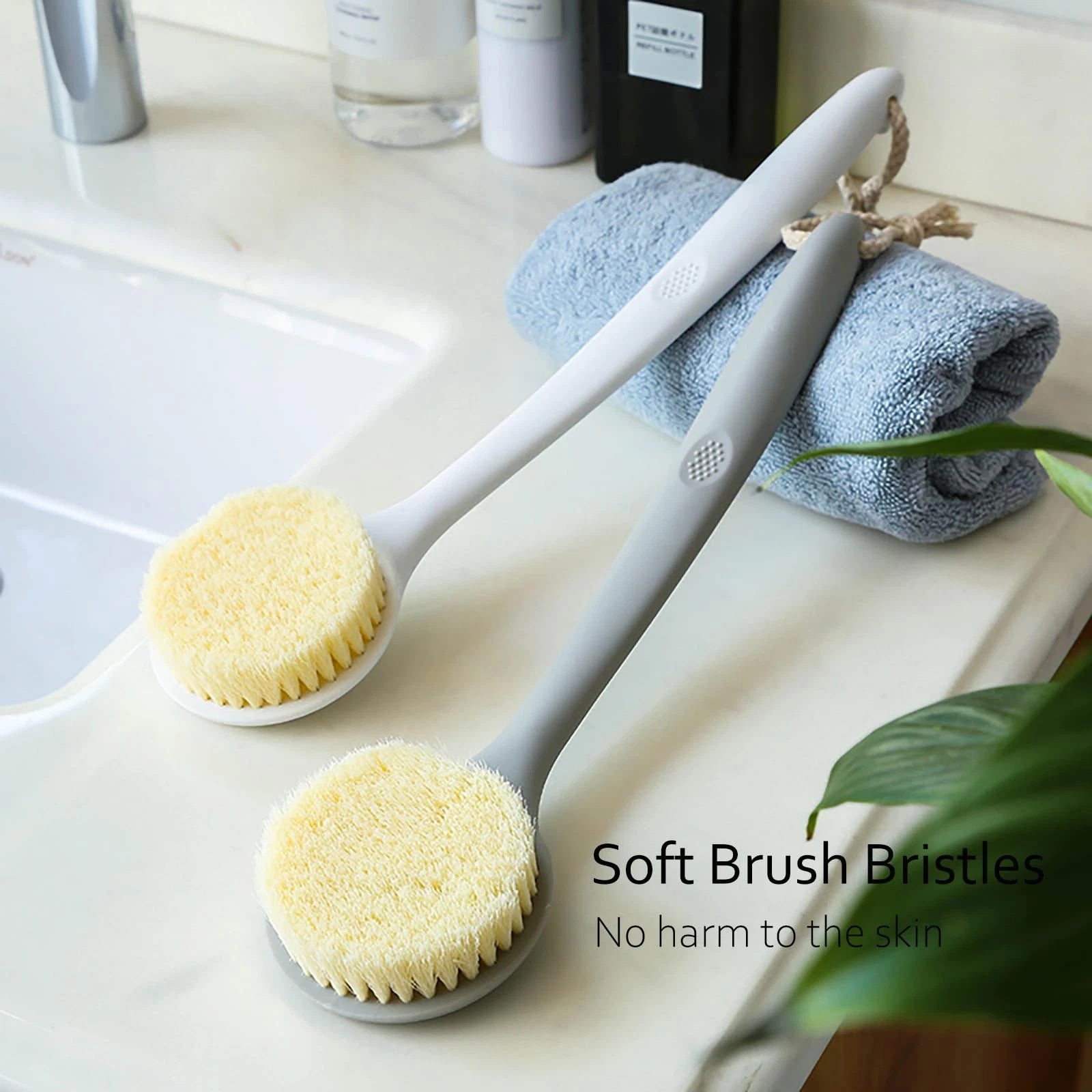 2 Pack Shower Brush for Back, 14in Body Brush Long Handle Back Scrubber, Soft...