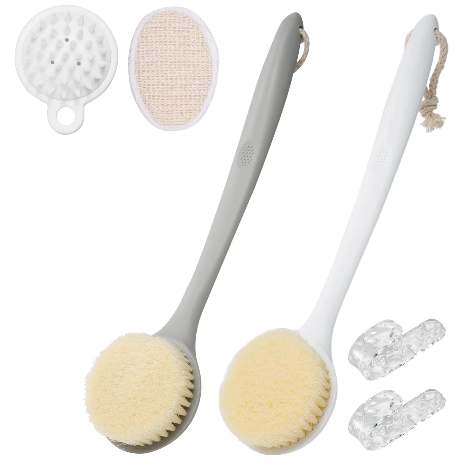 2 Pack Shower Brush for Back, 14in Body Brush Long Handle Back Scrubber, Soft...