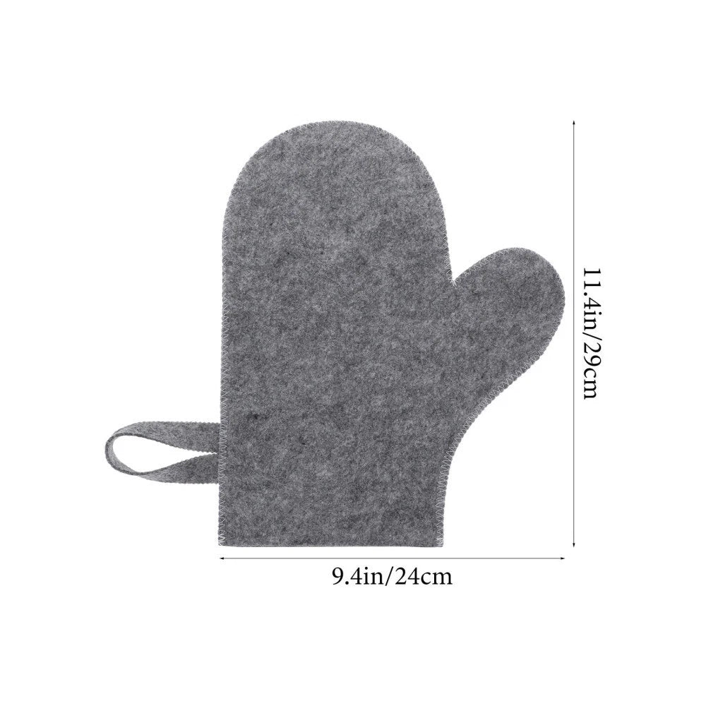 2Pcs Body Scrub Spa Mitt Glove Felt Sauna Gloves Scrubber Fashion