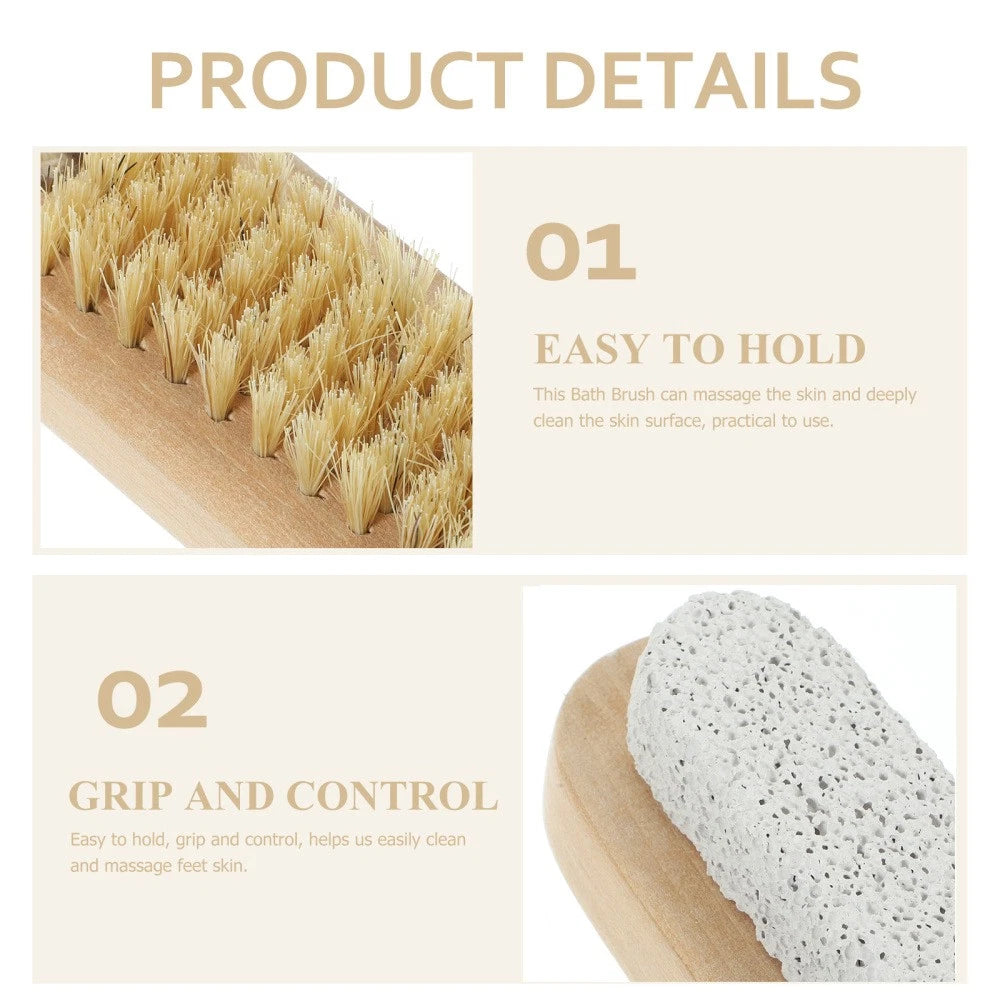 2 Pcs Double-sided Brush of Stepping Feet Scrubber Shower Bath