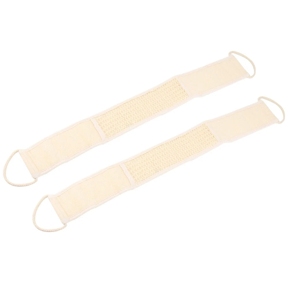 2 Pcs Shower Exfoliating Bath Scrubber Fabric Back Strap Skin Cleaning Brush