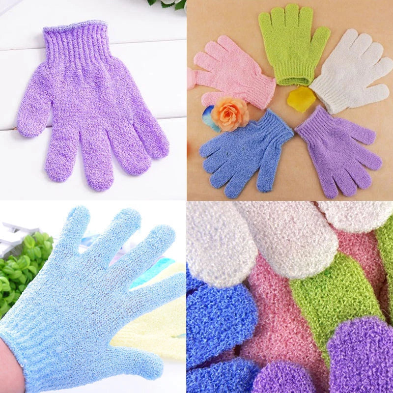 6 Pair Exfoliating Skin Smoothing Bath Spa Body Loofa Brush Scrub Shower Gloves