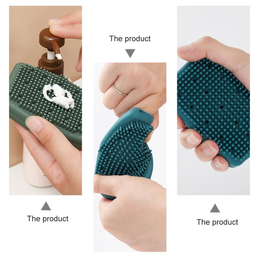 3 Pcs Silicone Bath Brush Man Bathing Brushes Exfoliator Cleaning Tools