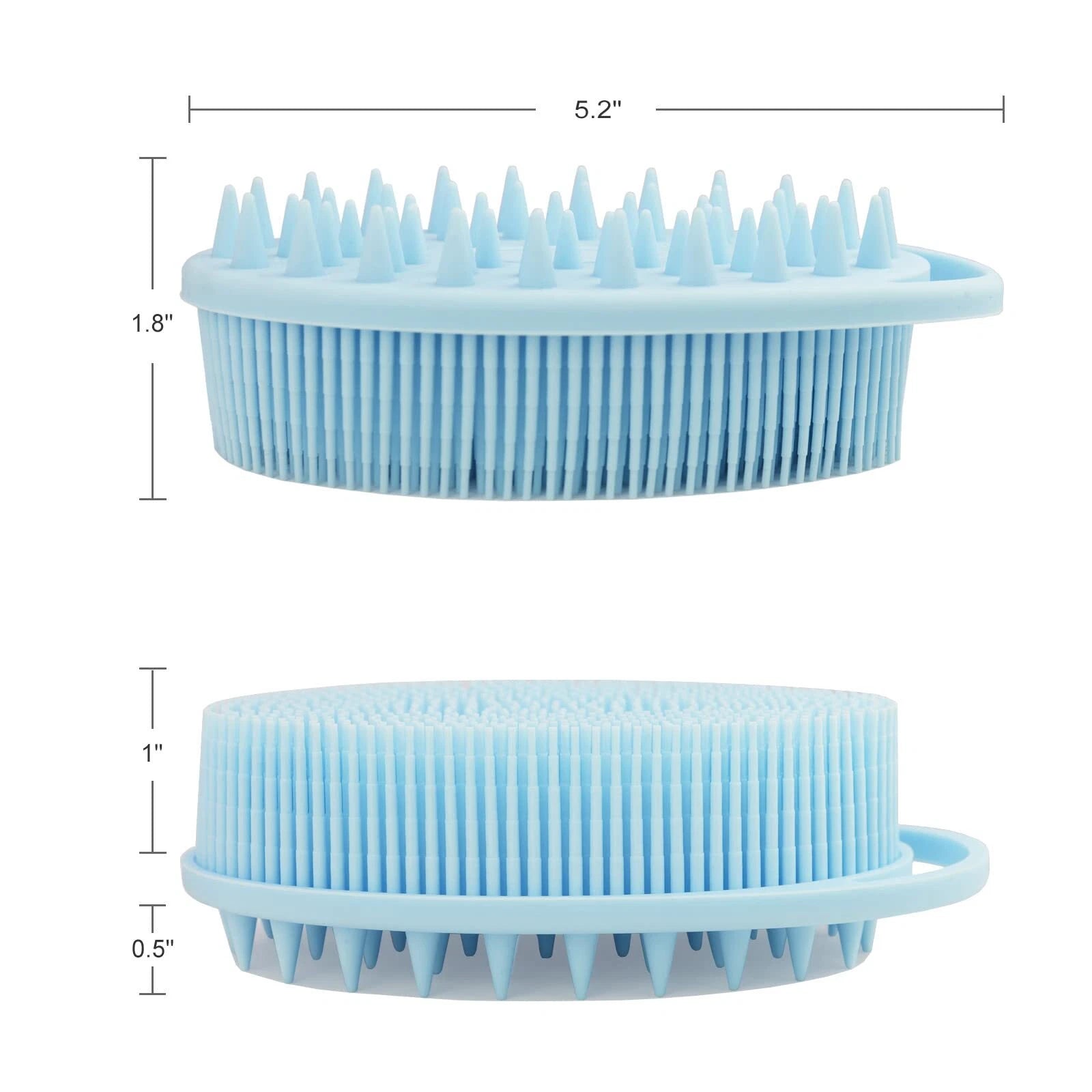 2-In-1 Silicone Body Scrubber and Hair Shampoo Brush Exfoliating Body Scrub 1Pc