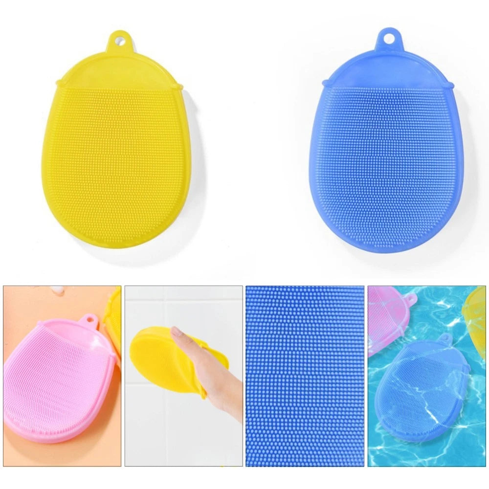 3pcs Baby Silicone Bath Scrub Massage Brush Children Bath Care Supplies