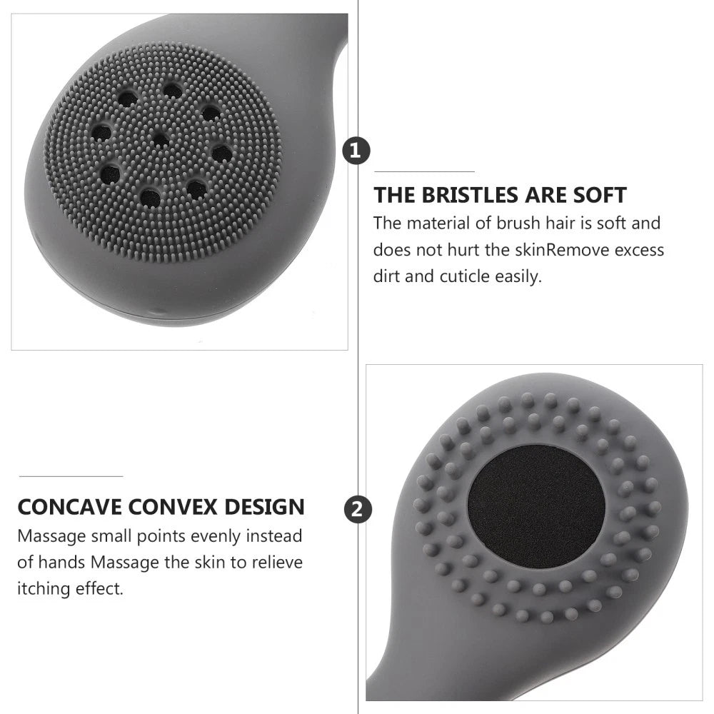 2 Count Silicone Bath Brush Body Scrubbers Child Baby Cleaning Tools