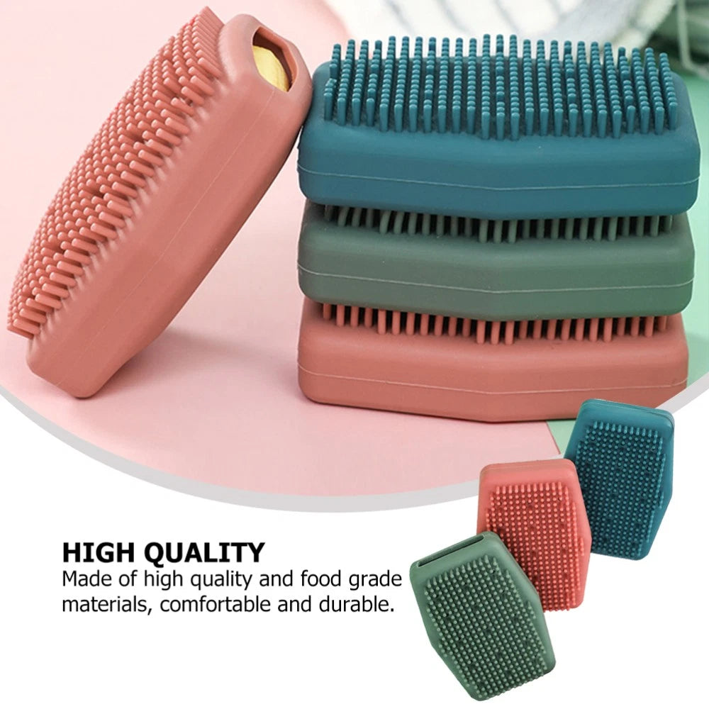 3 Pcs Silicone Bath Brush Man Bathing Brushes Exfoliator Cleaning Tools