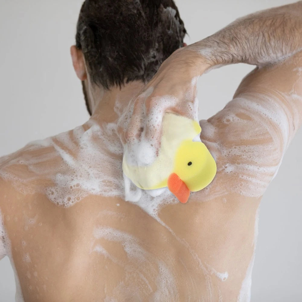 4 Pcs Little Yellow Duck Bath Brush Toddler Cute Sponge Body Shower
