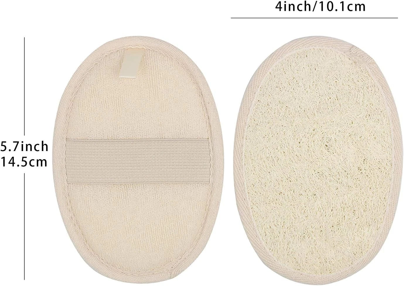 10-Pack Natural Loofah & Terry Cloth Exfoliating Body Scrubbers – Shower