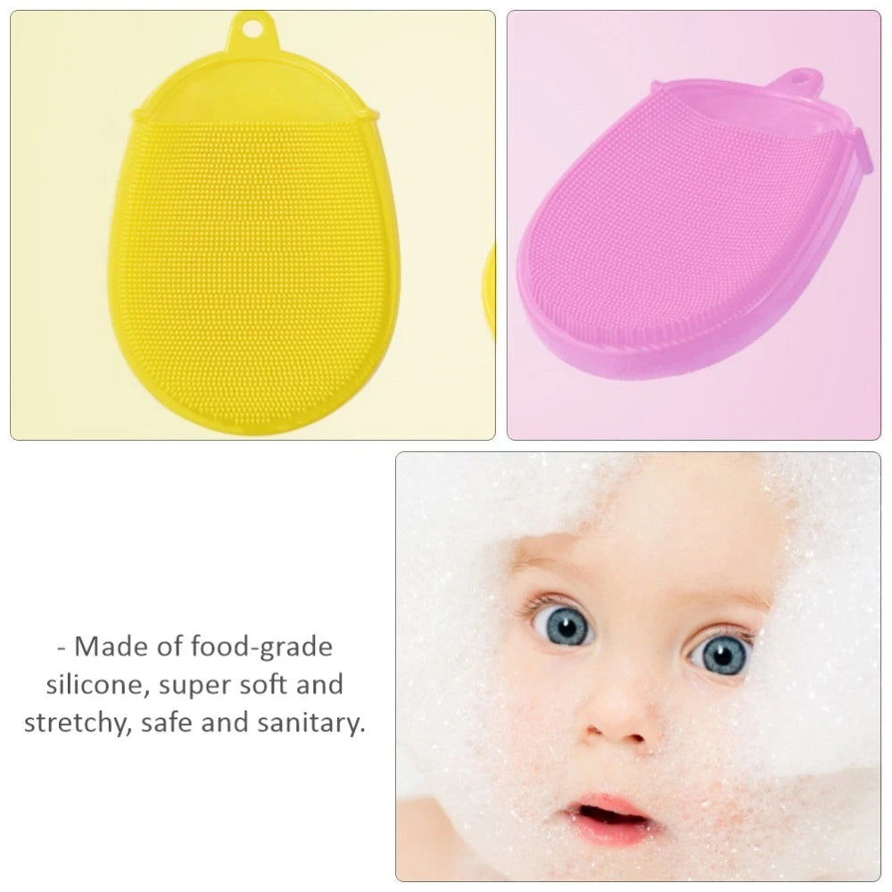 3pcs Baby Silicone Bath Scrub Massage Brush Children Bath Care Supplies
