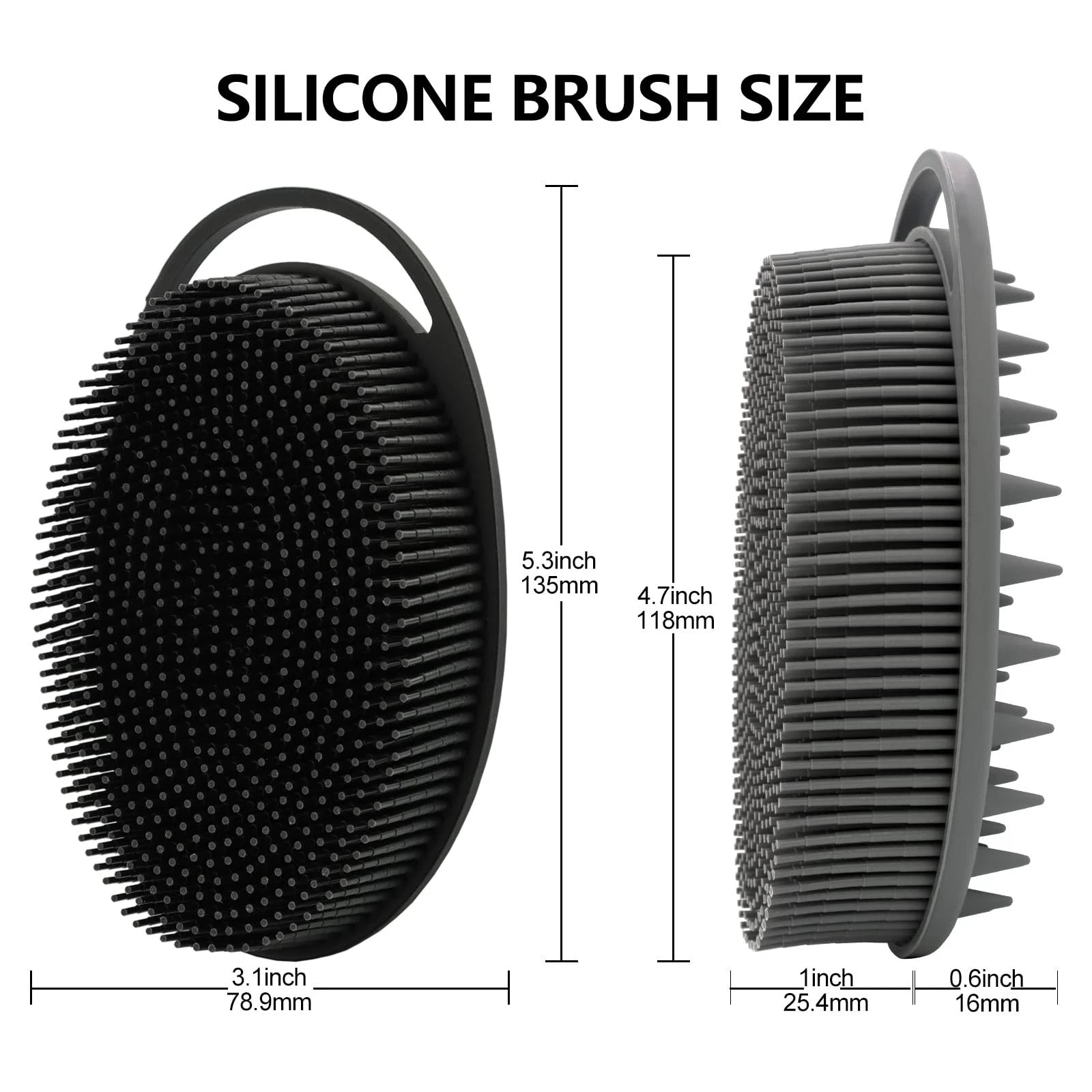 2 Pack Silicone Body Scrubber, Loofah Double-Sided Body Brush,Shower Scrubber...