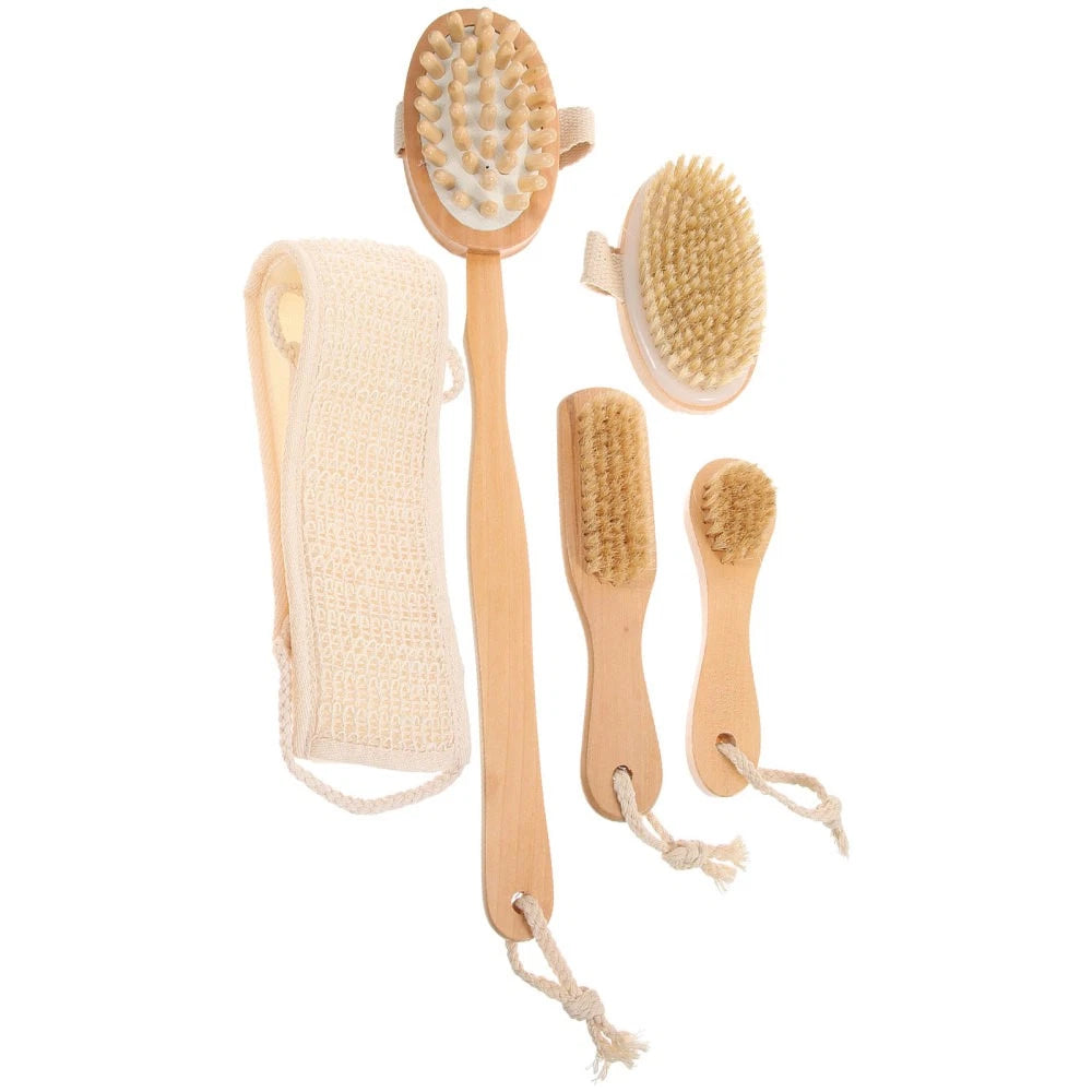 5pcs Bathing Supplies Assorted Exfoliating Brush Loofah Shower Back Scrubbing