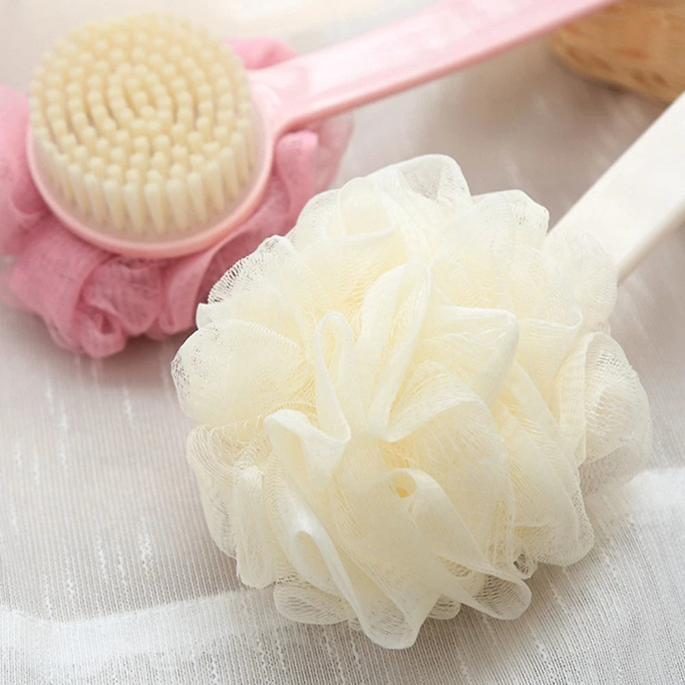 2 Pcs Back Rub Bath Brush Elderly Body Shower Scrubber Exfoliator Washing for
