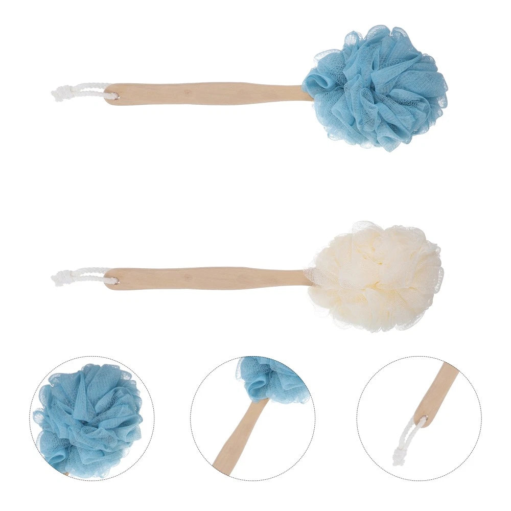 2 Pcs Baby Man Bathtub Brush with Long Handle Back Scrubber Soft Shower