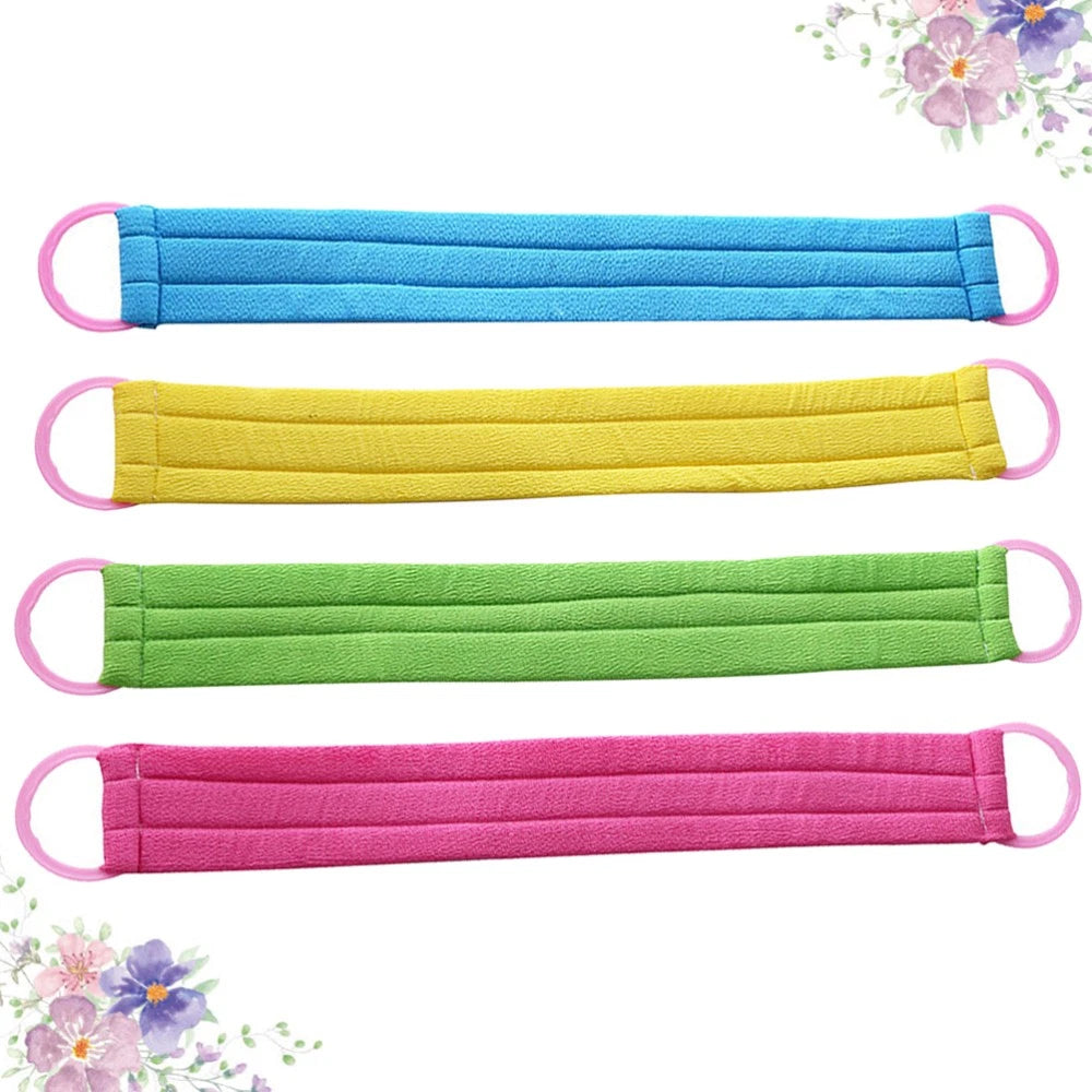 4 PCS Bath Towel Back Exfoliator Shower Body Brush Loofah Exfoliating Scrubber
